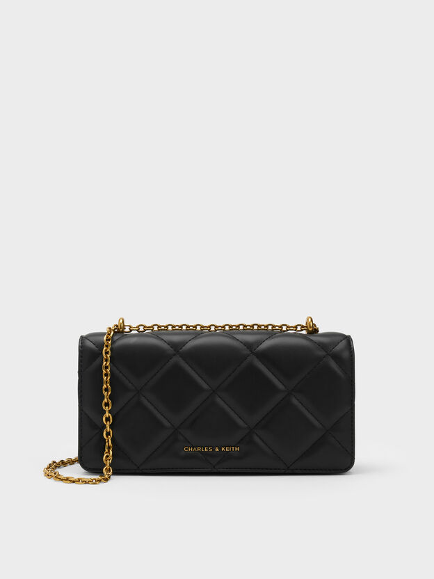 Paffuto Quilted Wallet On Chain, Black, hi-res
