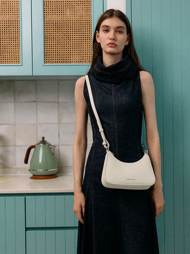 Lane Chain-Link Shoulder Bag, Shell Grey, hi-res