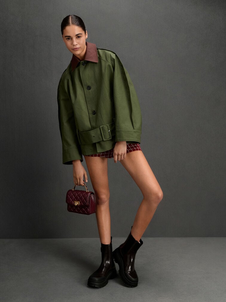 Cressida Quilted Top Handle Bag, Wineberry Red, hi-res