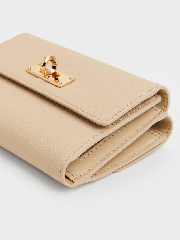 Tricha Turn-Lock Wallet, Sand Beige, hi-res