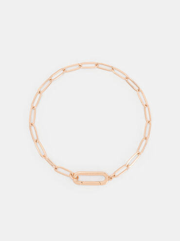 Arleth Oblong-Pendant Chain Bracelet, Rose Gold, hi-res