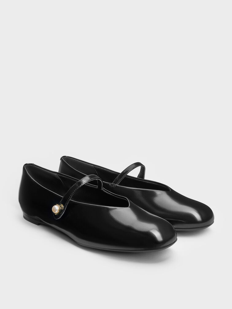 Marie Pearl Mary Jane Flats, Black Box, hi-res