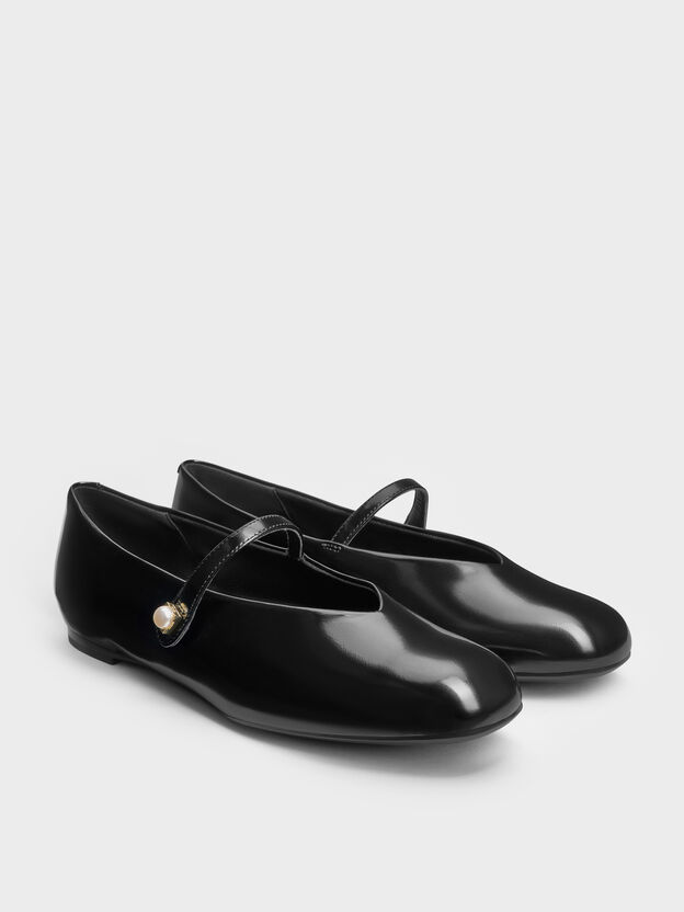 Marie Pearl Mary Jane Flats, Black Box, hi-res
