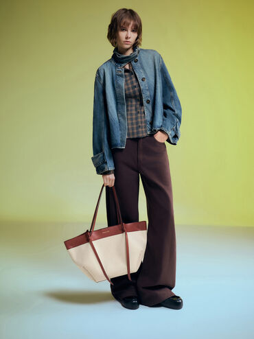 XL Calla Canvas Tote Bag, Brick, hi-res