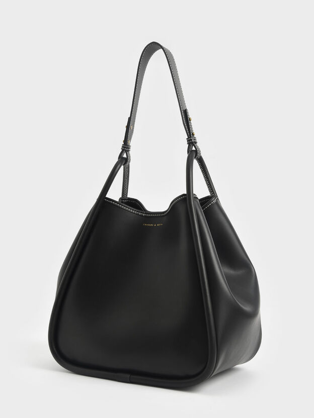 Lyla Tubular Slouchy Tote Bag, Black, hi-res
