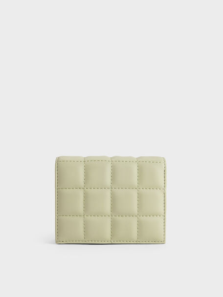Cassia Quilted Wallet On Chain, Pale Sage, hi-res
