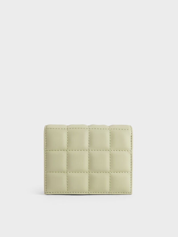Cassia Quilted Wallet On Chain, Pale Sage, hi-res