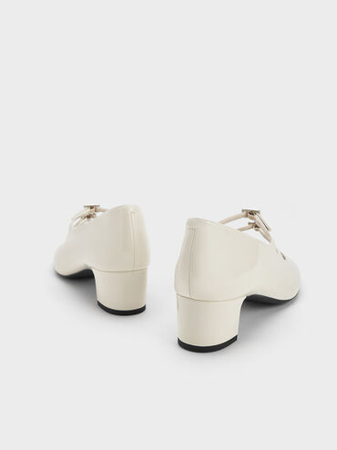 Clementine Double Crystal-Buckle Mary Jane Pumps, Chalk, hi-res