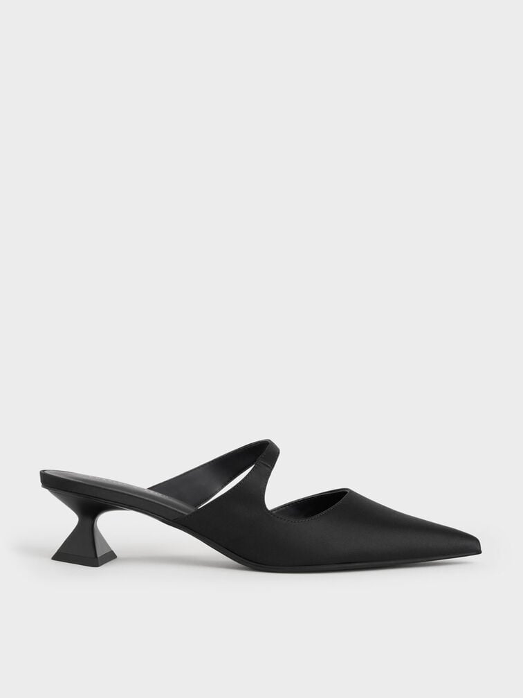 Vada Asymmetric Sculptural Heel Pumps, Black, hi-res