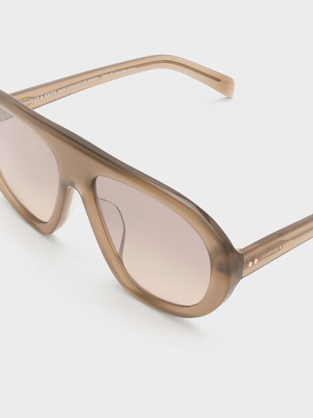Ramone Aviator Sunglasses, Sand, hi-res