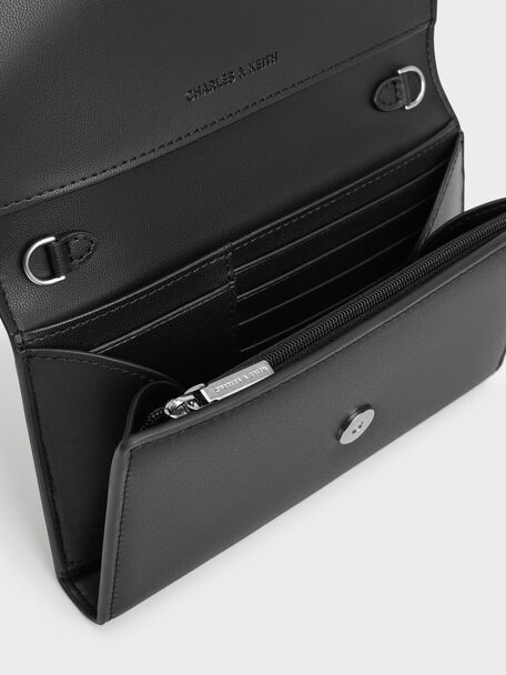 Octavia Front Flap Long Wallet, Noir, hi-res