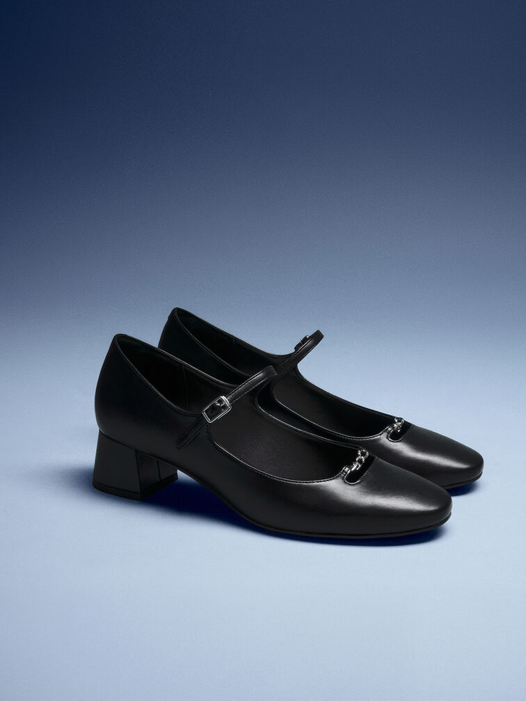 Shila Chain Mary Jane Pumps, Black, hi-res