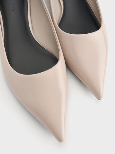 Erinna Metallic-Accent Pointed-Toe Flats, Sand, hi-res