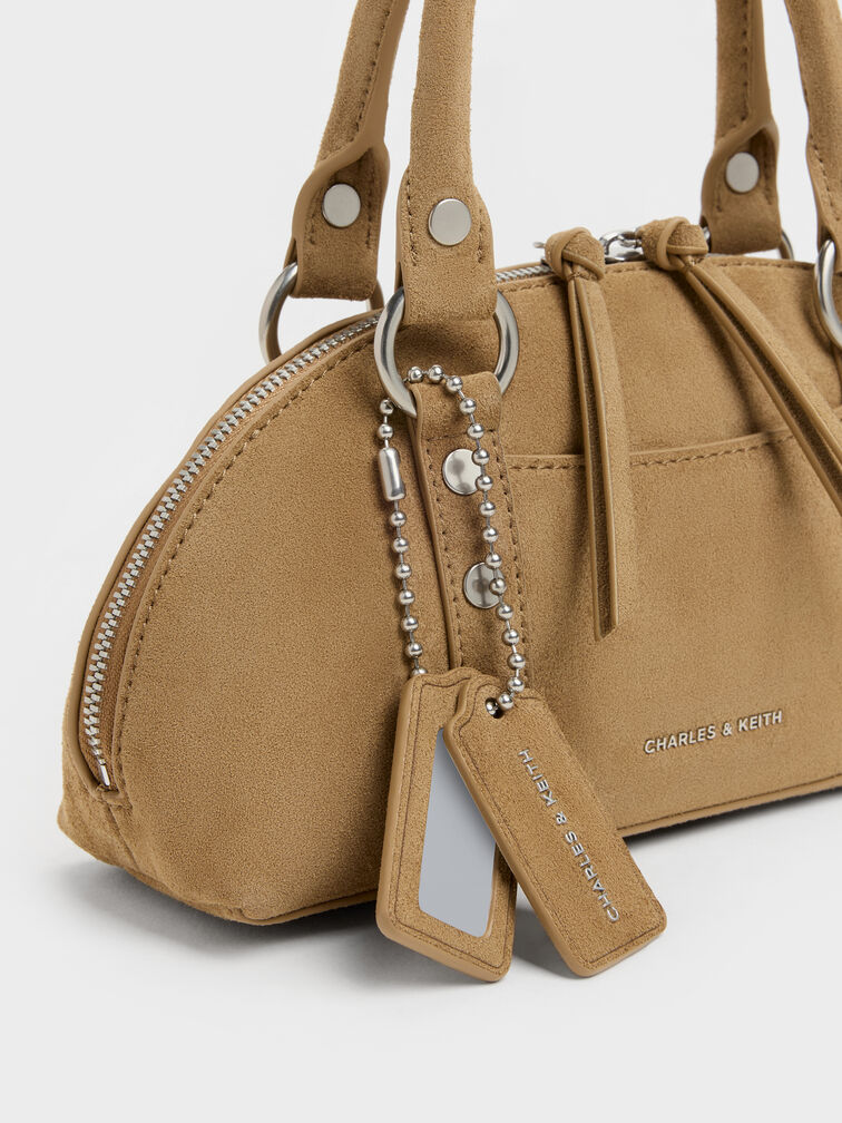 Tatiana Studded Bowling Bag, Sand, hi-res