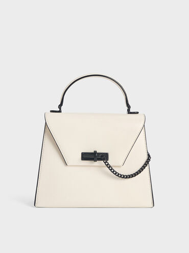 Samantha Envelope Top Handle Bag, Cream, hi-res