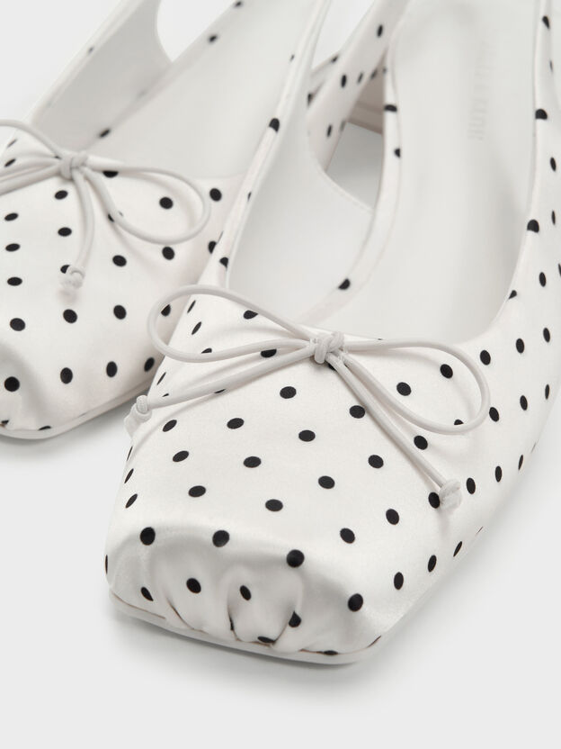 Sadira Satin Polka-Dot Slingback Pumps, Multi, hi-res