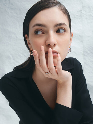 Corrine Pearl Sculptural Ring, Rose Gold, hi-res