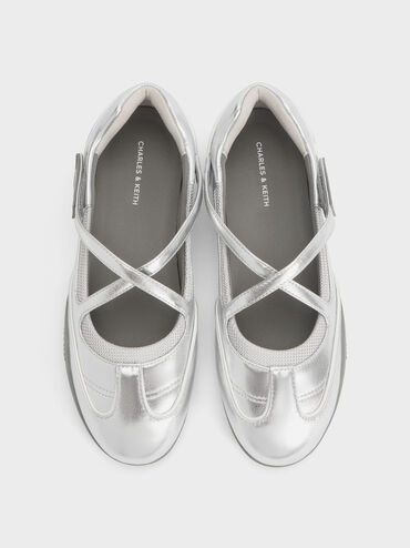 Mika Crossover Mary Jane Sneakers, Silver, hi-res