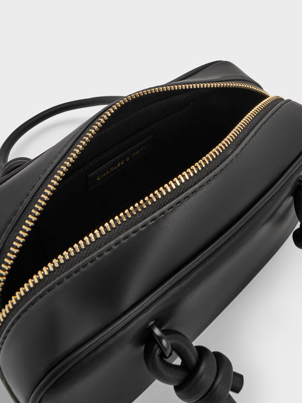 Sammie Knotted-Handle Boxy Bag, Black, hi-res