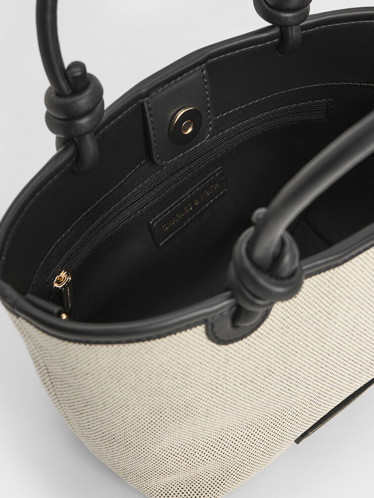 Sabine Canvas Knotted-Handle Tote Bag, Black Sabine Canvas Knotted-Handle Tote Bag, Black, hi-res