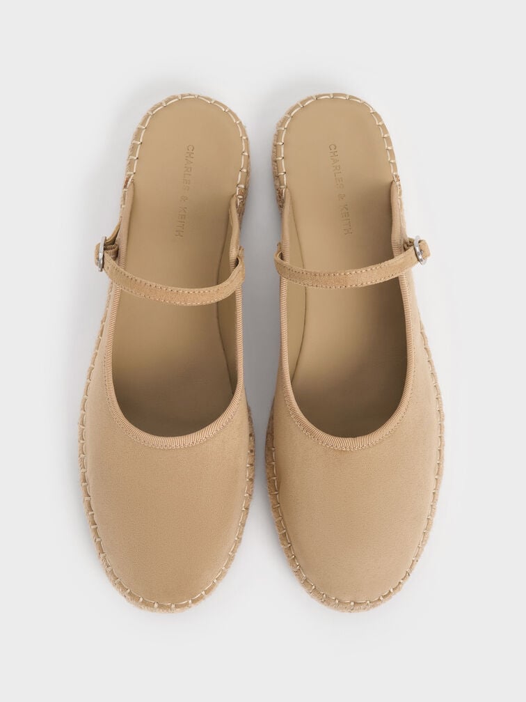 Bernadine Faux Suede Espadrille Mules, Sand, hi-res