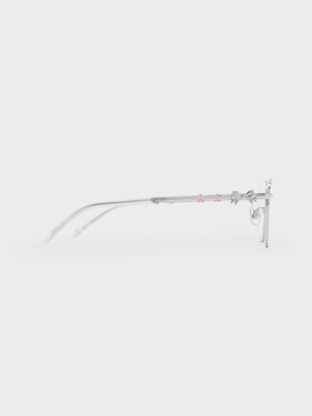 Paige Clear Rectangular Sunglasses, Silver, hi-res