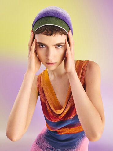 Recycled Polyester Knitted Gradient Reversible Headband, Multi, hi-res