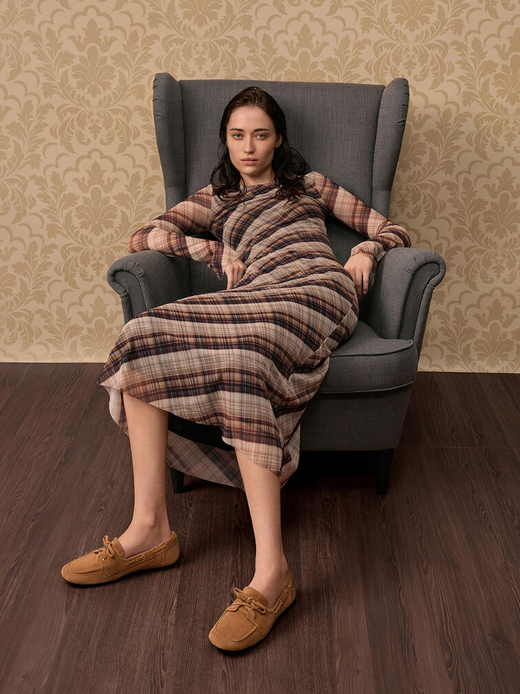 Kori Suede Boat Shoes, Cognac, hi-res