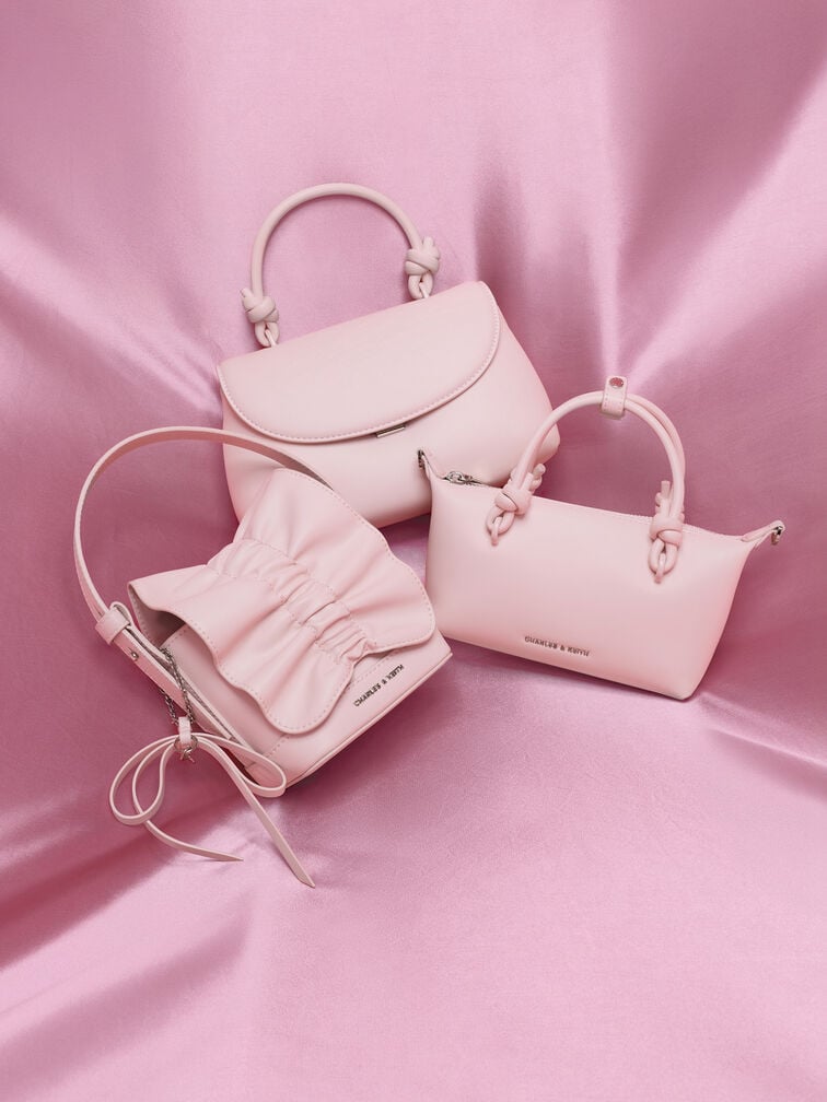 Sammie Knotted-Handle Tote Bag, Cotton Candy Pink, hi-res