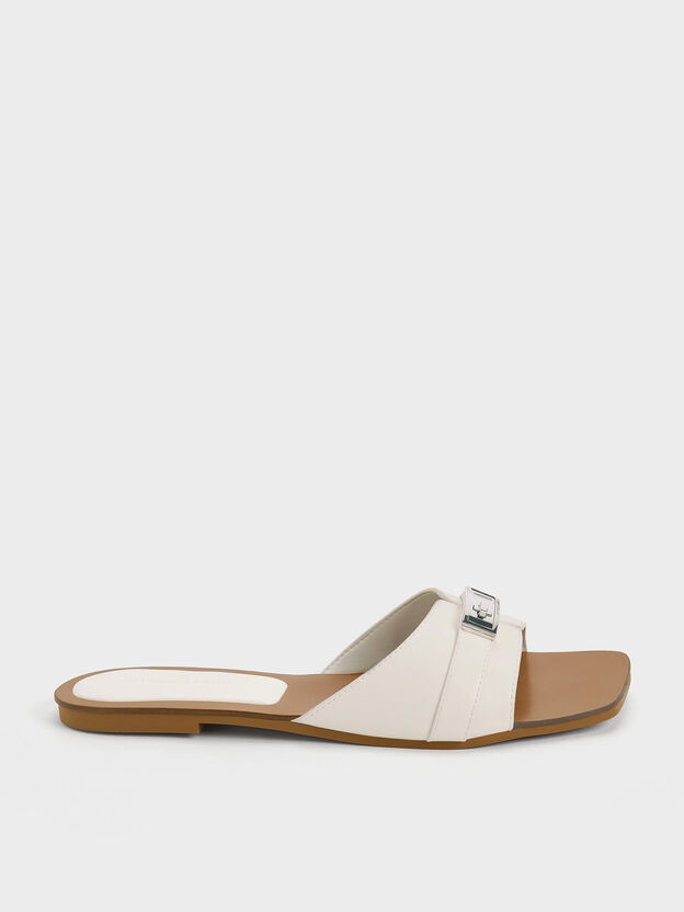 Lando Belted Slide Sandals, Chalk, hi-res
