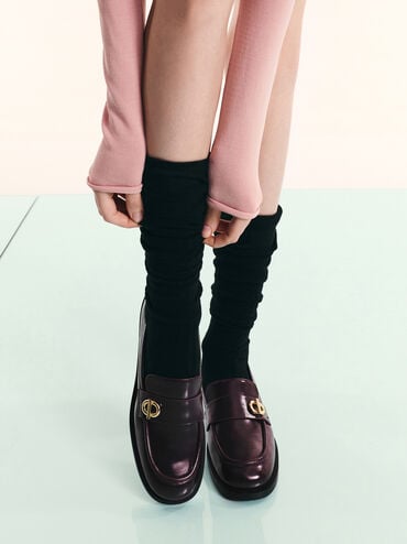Marley Metallic-Accent Loafers, Burgundy, hi-res