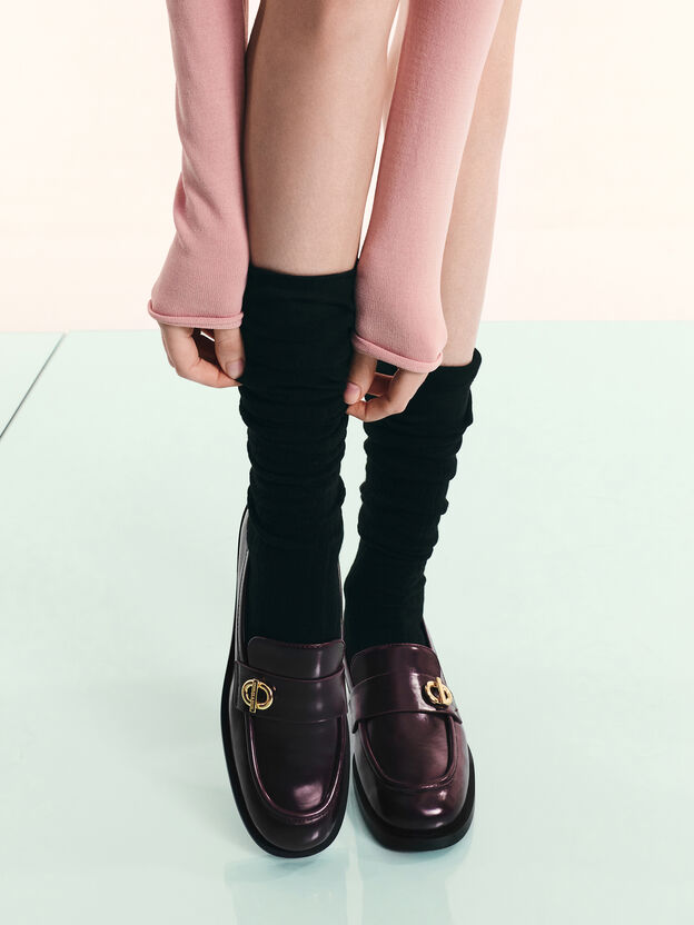 Marley Metallic-Accent Loafers, Burgundy, hi-res