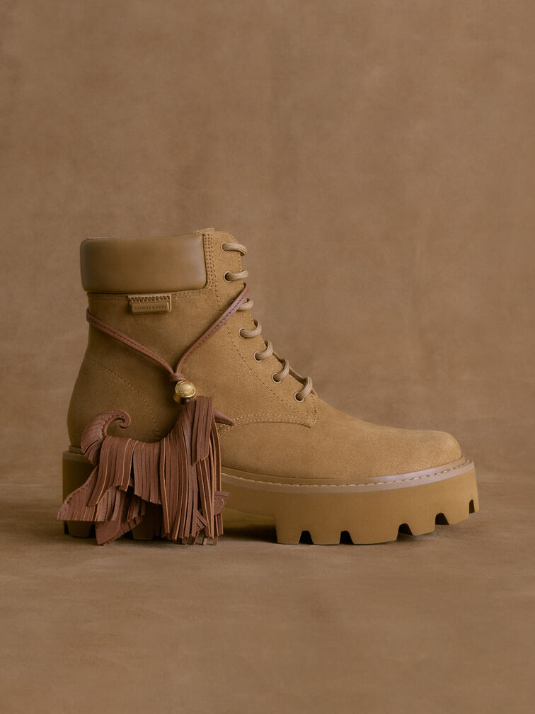 Ripley Ridged-Sole Ankle Boots, Sand, hi-res