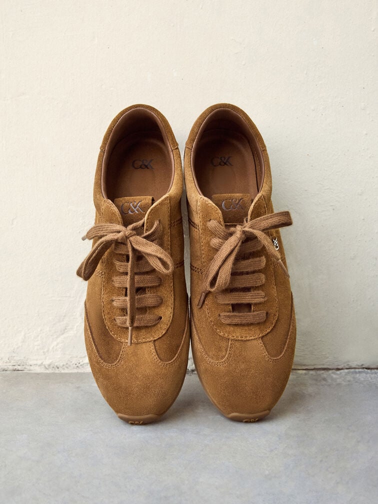 Jace Suede Sneakers, Brown, hi-res