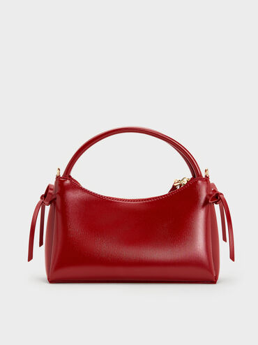 Hazel Bow Horse-Motif Top Handle Bag, Tomato Red, hi-res