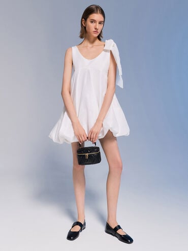 Arwen Quilted Top Handle Vanity Bag, Black, hi-res