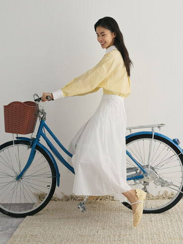 Meja Floral Mary Jane Flats, Yellow, hi-res