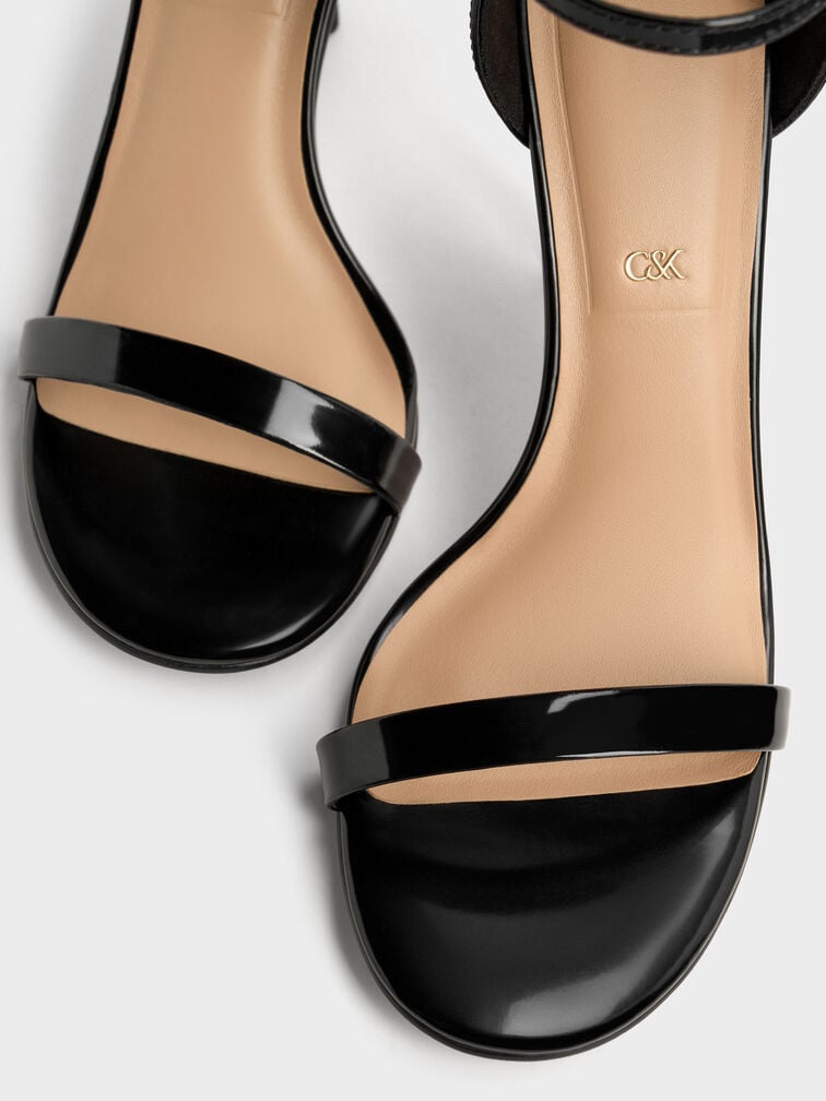 Kyra Leather Stiletto Sandals, Black Box, hi-res