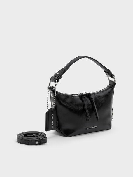 Tatiana Tassel Hobo Bag, Noir, hi-res
