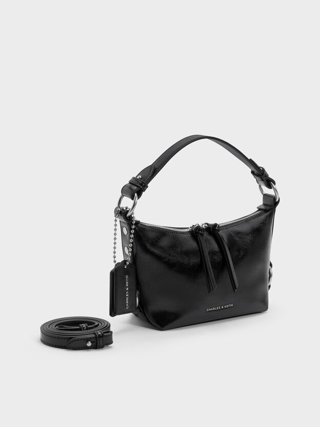 Tatiana Tassel Hobo Bag, Noir, hi-res
