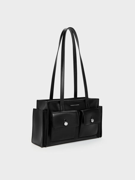 Zevon Multi-Pocket Tote Bag, Noir, hi-res
