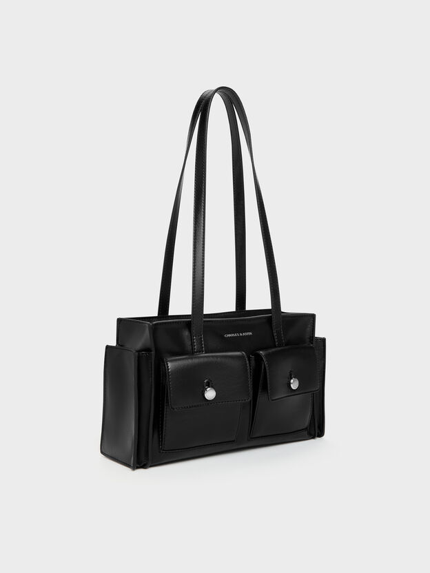 Zevon Multi-Pocket Tote Bag, Noir, hi-res