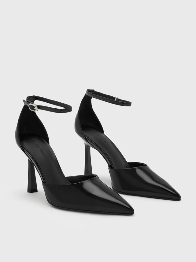 Pointed Ankle-Strap D'Orsay Pumps, Black Box, hi-res