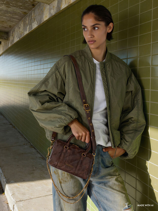 Philomena Bowling Bag, Distressed Coffee, hi-res