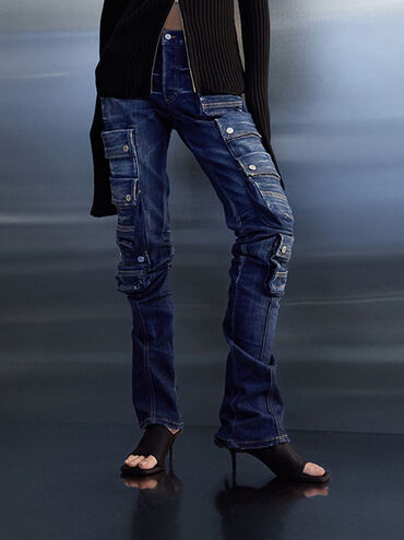 Loren Mesh Kitten-Heel Mules, Black Textured, hi-res