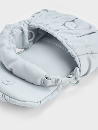 Klio Nylon Ruched Micro Bag Charm, Sea Salt Blue, hi-res