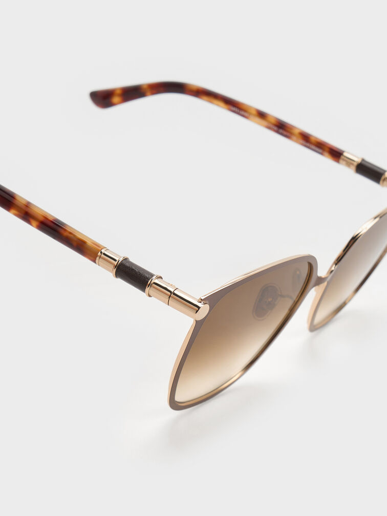 Ophelia Square Sunglasses, Brown, hi-res
