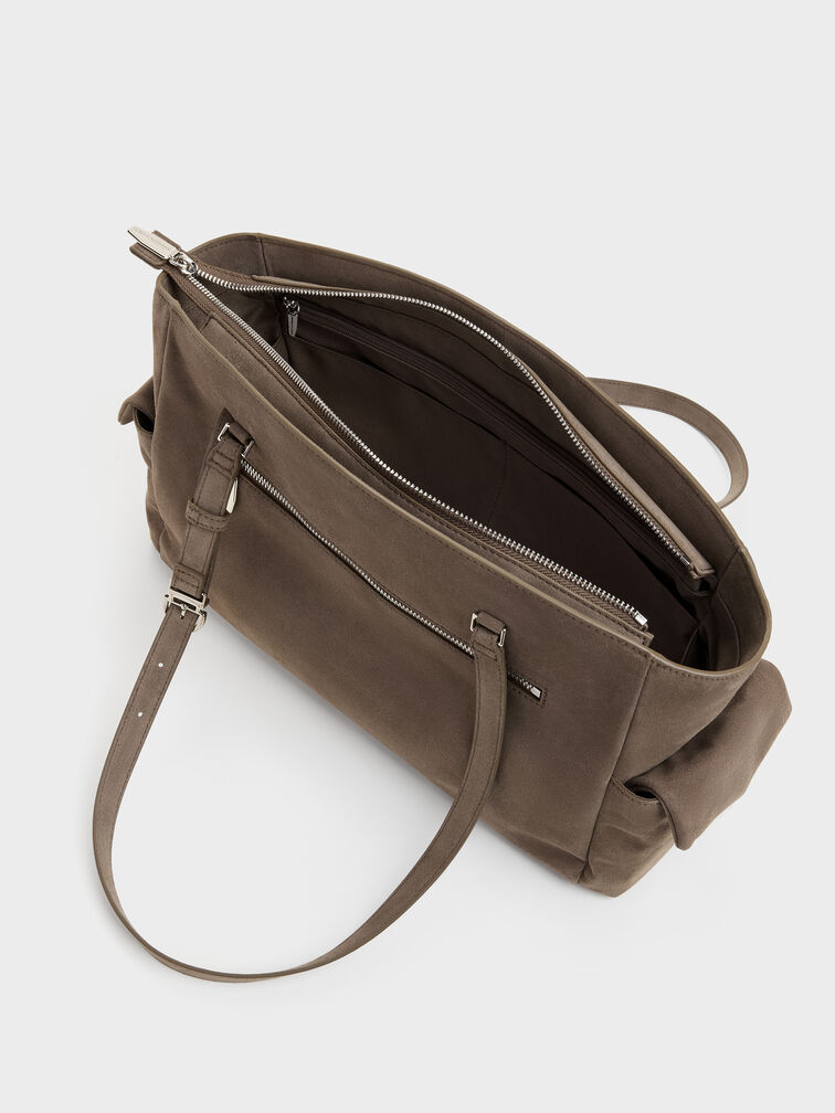 Rachel Multi-Pocket Tote Bag, Stone Grey, hi-res