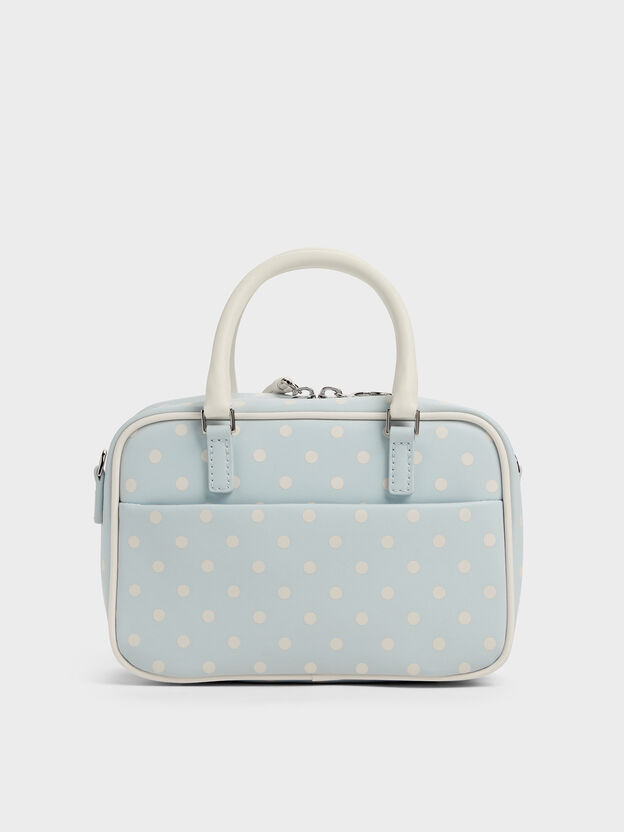 Sianna Polka-Dot Bowling Bag, Sea Salt Blue, hi-res