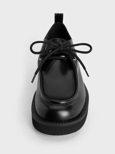 Lace-Up Chunky-Sole Derbys, Black Box, hi-res